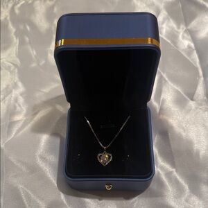 CZ Silver Heart Pendant Necklace